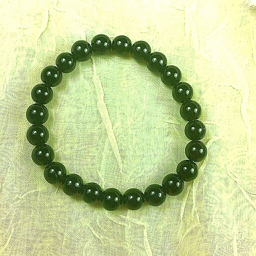 Bracelet 5mm black round bead